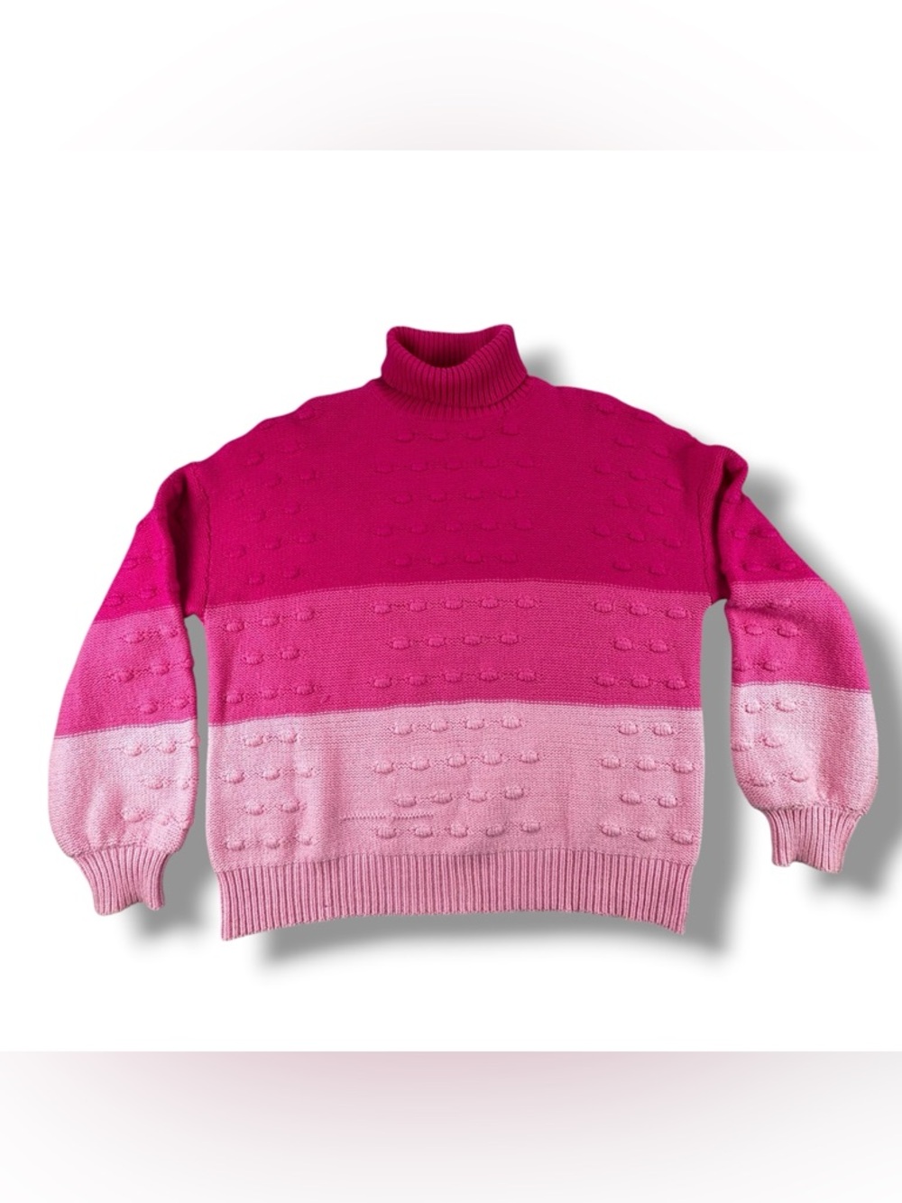 THML Pink Ombre Gradient Crewneck Knit Sweater Size XL Nylon Viscose